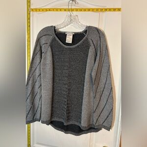 Tribal Jeans Sweater Long Sleeve Gray Black Round Neck Pullover Size XL BX7